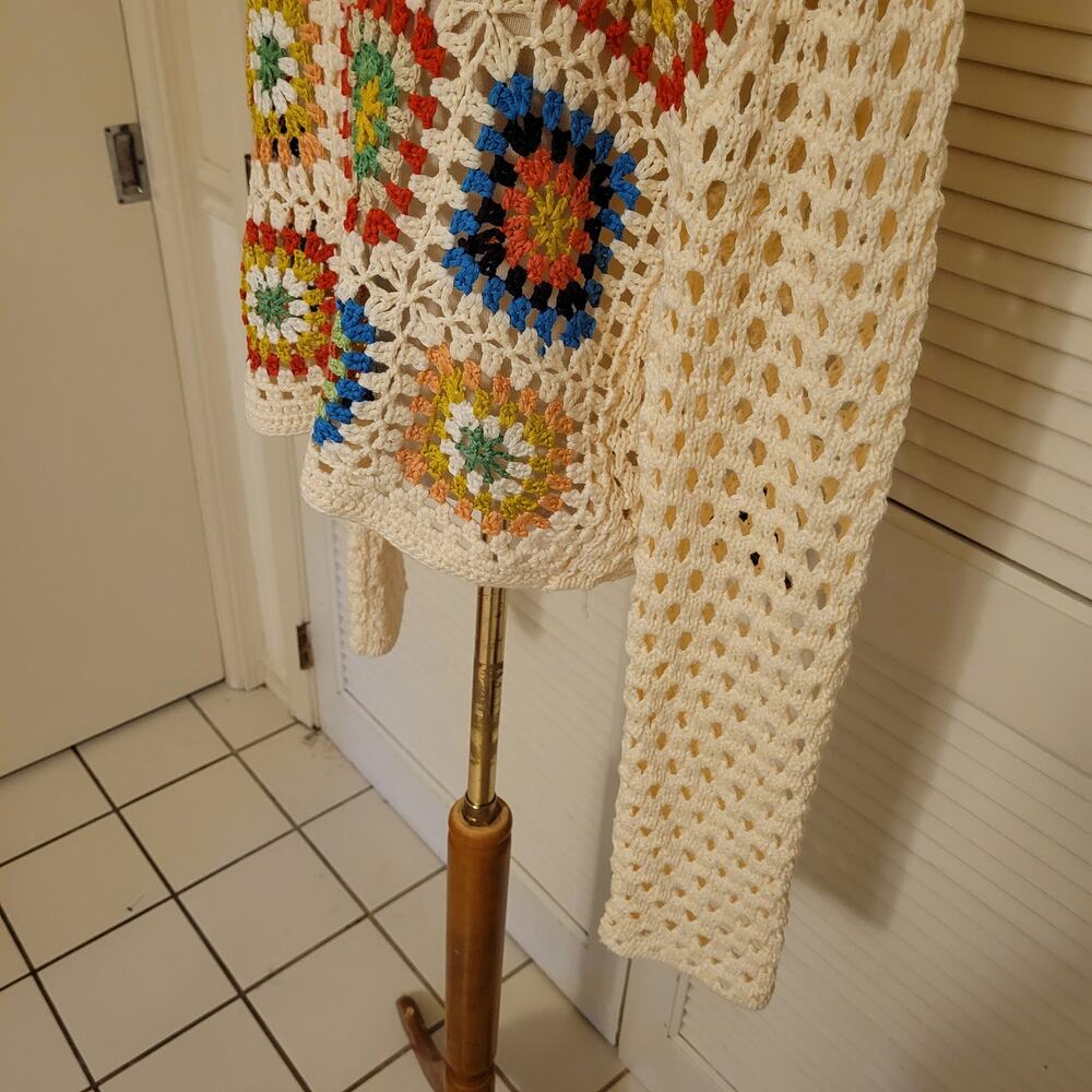 Crochet Patchwork Granny Square Cardigan Debute C… - image 3